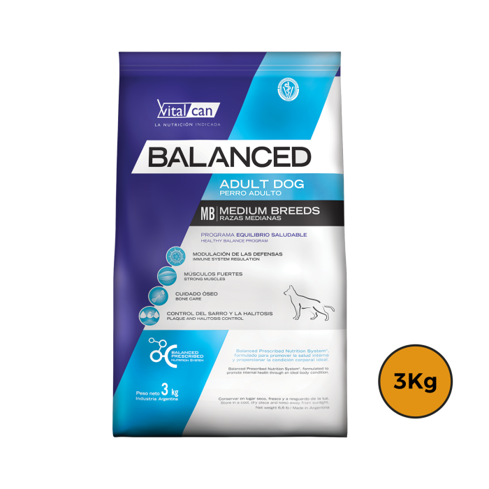 Balanced Adulto Razas Medianas 3 Kg + Regalo