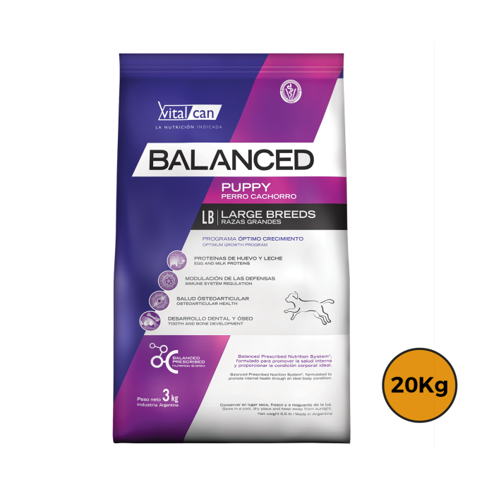 Balanced Cachorro Razas Grandes 20 Kg + Regalo