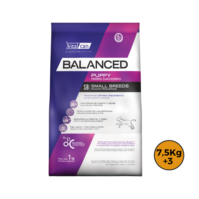 Balanced Cachorro Razas Pequeñas 7,5 Kg + 3 Kg + Regalo