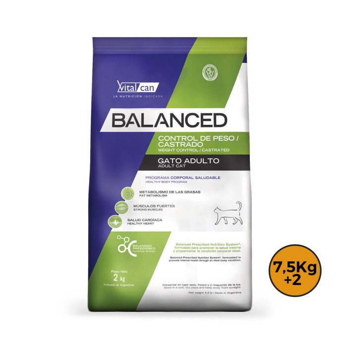 Balanced Gato Castrado 7,5 Kg + 2 Kg + Regalo