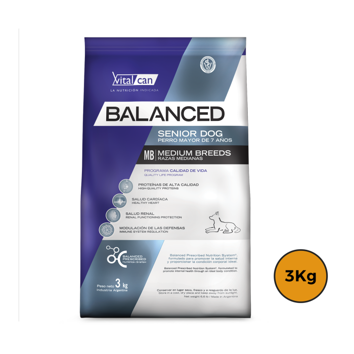 Balanced Adulto Senior Razas Medianas 3 Kg + Regalo