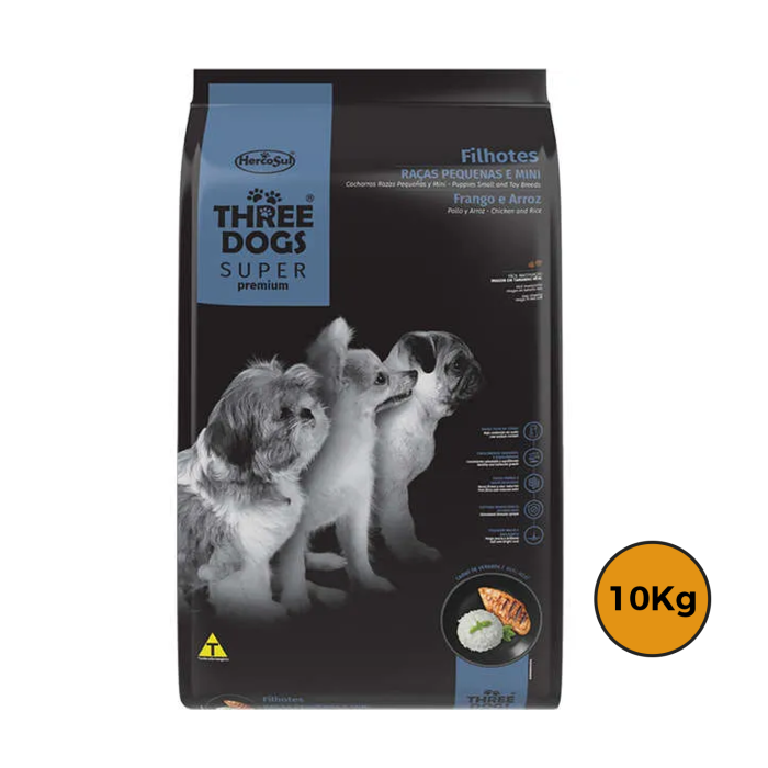Three Dogs Super Premium Cachorro Razas Pequeñas 10 Kg + Regalo